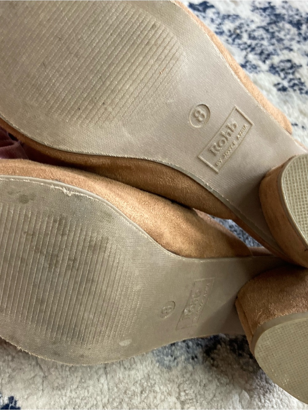ROHB Tan Suede Pointed Toe Mules - Picture 3 of 4